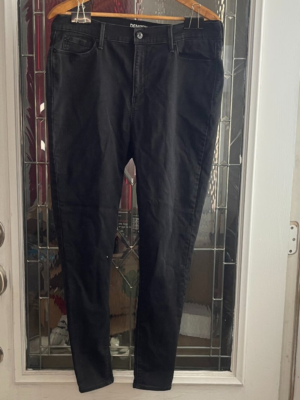 Denizen From Levis Womens Sz 12 W32 L30 High Rise Skinny Black Jeggings Jeans